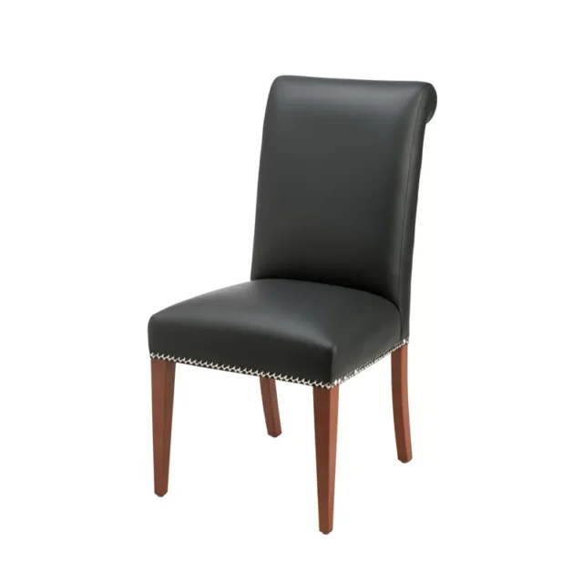 dining chair black upholstered leather