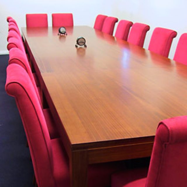 Neo timber boardroom table handcrafted by Pfitzner Furniture Adelaide