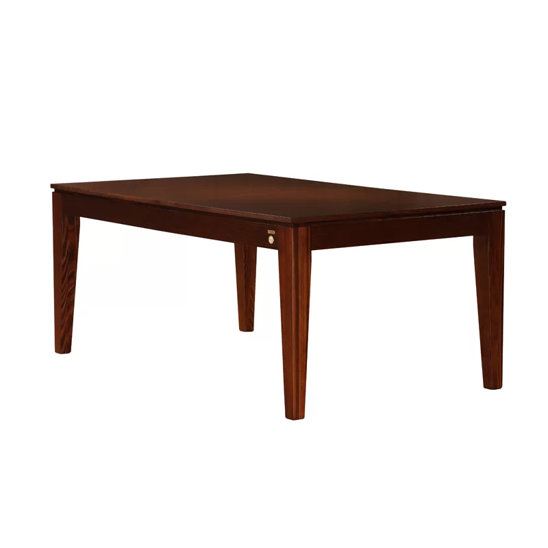 Nova dining table solid timber Tasmanian messmate wood, finish in mid chocolate