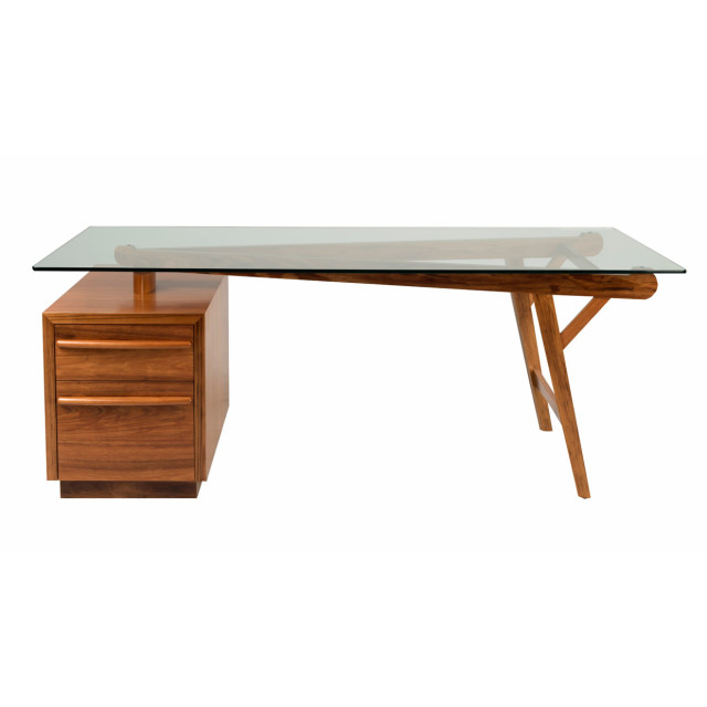 Timber and glass desk