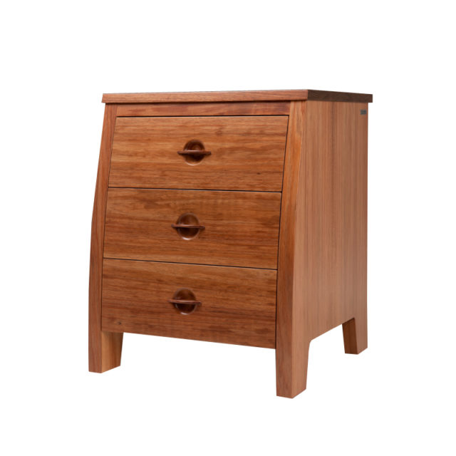 Chess 3 drawer bedside cabinet