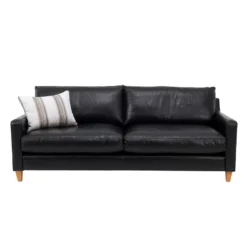 2.5 seater sofa black leather