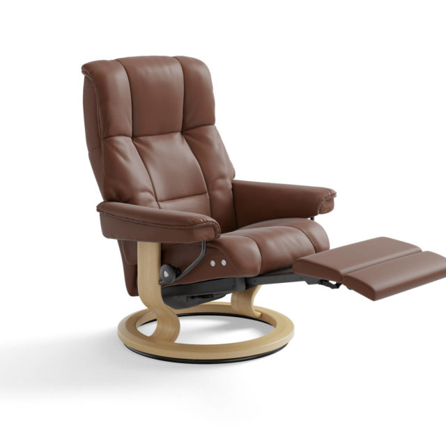 Mayfair Stressless recliner and foot stool classic base
