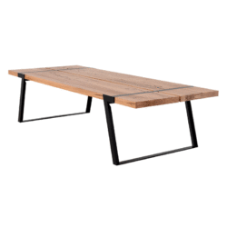 Sven wooden top dining table with metal legs