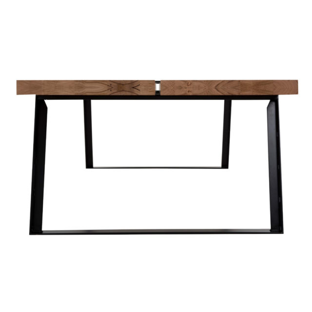 Sven Dining table indoor outdoor - 3.0 x 1.2m Black Stainless steel base with Feature Eucalypt timber
