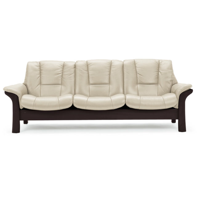 Stressless low back reclining sofa Buckingham Windsor in White Leather