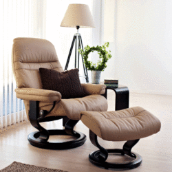 Sunrise Classic recliner and footstool Batick Latte