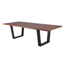 Hove wooden dining table with recycled jarrah top and matt black legs 2700 x 1070