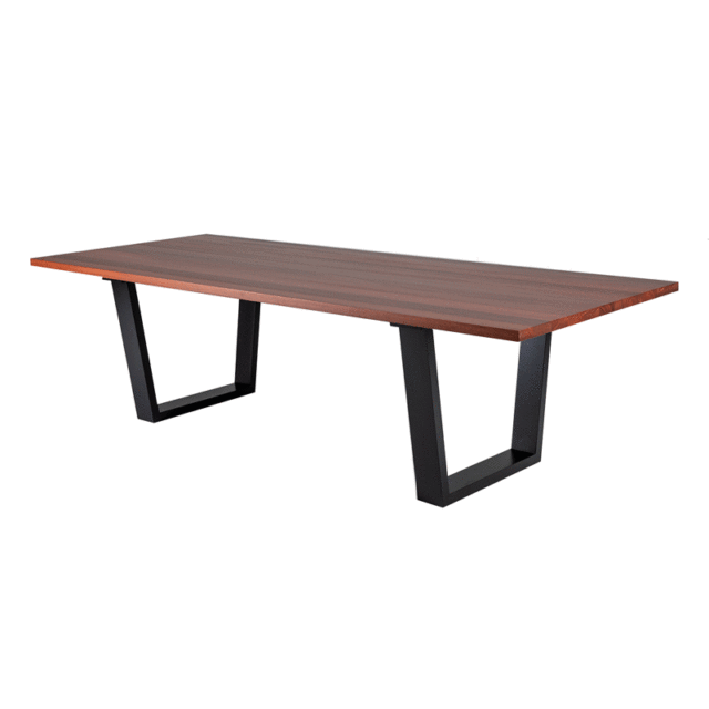 T417 Hove table,recycled jarrah top matt black legs 2700 x 1070