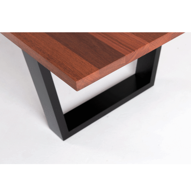 T417 Hove table, recycled jarrah top matt black legs 2700 x 1070