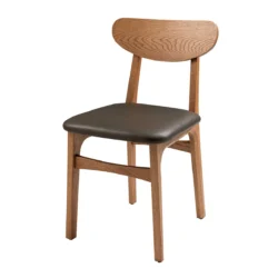 dan dining chair timber american oak with upholstered seat