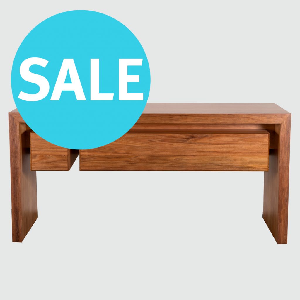 timber console table with a written SALE badge - display furniture clearance stock
