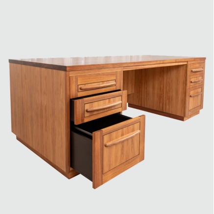 solid executive desk with drawers natural finish made in South Australia