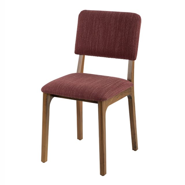 C142 Finn chair upholstered 1/2 back in USA black Walnut