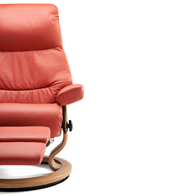 Stressless View Recliner with Power Leg & Back in classic base available at Pfitzner Furniture