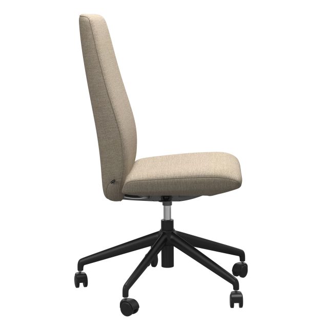 Stressless Laurel Home Office High Back with no arms. Cream Leather with Black Base