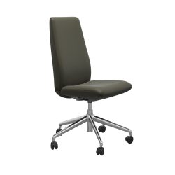 Laurel Home Office High Back with no arms. Black Leather with Chrome Base