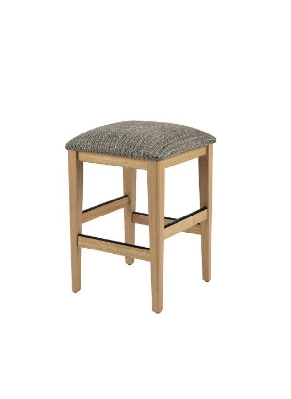 Aldgate Square Bar stool. Solid Timber with Upholstered Seat.