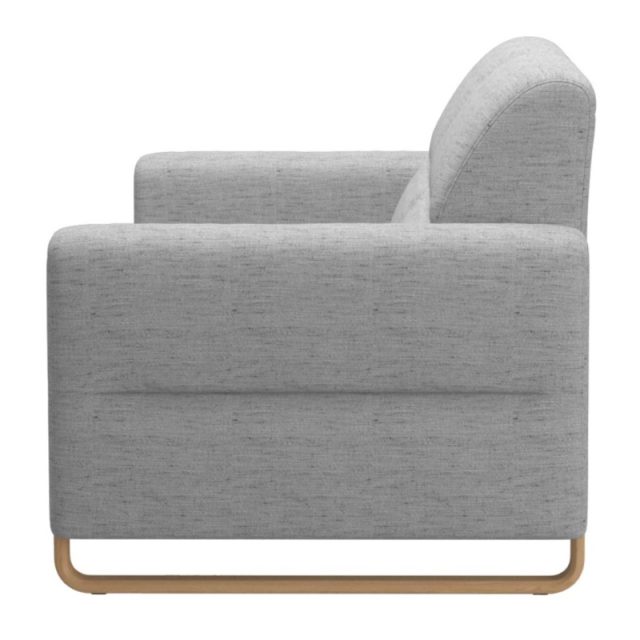 Fiona 2.5-Seater Sofa Erica Light Grey with wood arm Oak stained
