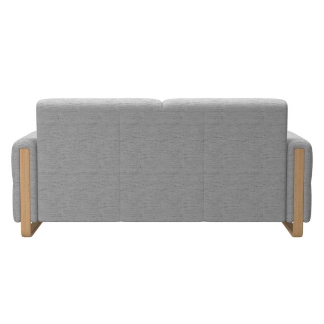 Fiona 2.5-Seater Sofa Erica Light Grey with wood arm Oak stained
