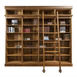 Blackwood Timber Bookshelf With Ladder_Library Bookshelf