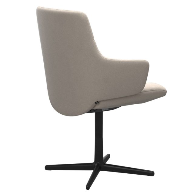 Chilli dining chair (L) with arms - Magnolia Light Beige, D450 Base Matte Black