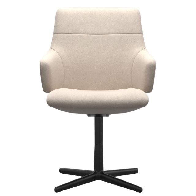 Chilli dining chair (L) with arms - Magnolia Light Beige, D450 Base Matte Black