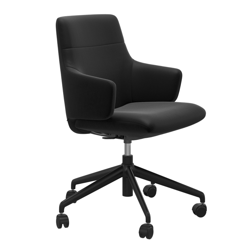 Chilli Office Chair Paloma Black, Low Back with arms (L)