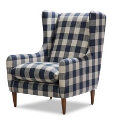 heaton armchair fabric arlington indigo side view