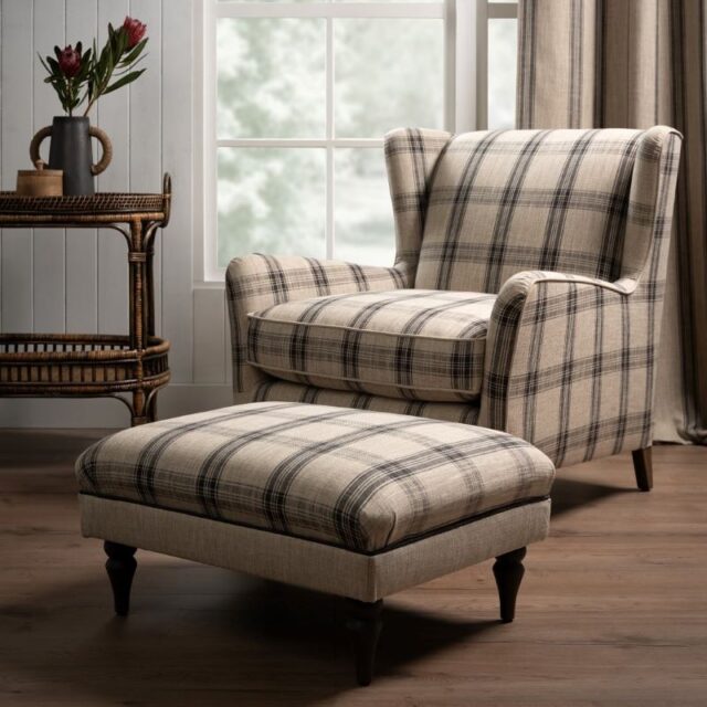 molmic hadleigh wingchair with ottoman styled