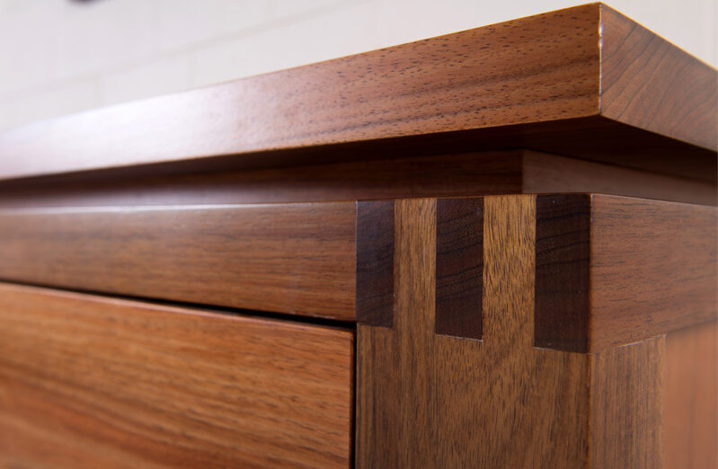 Half lapped corner timber joints are a quality handcrafted feature of the Richmond design made in Adelaide