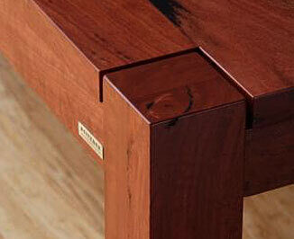 Brighton wooden dining tables Adelaide - jarrah timber detail