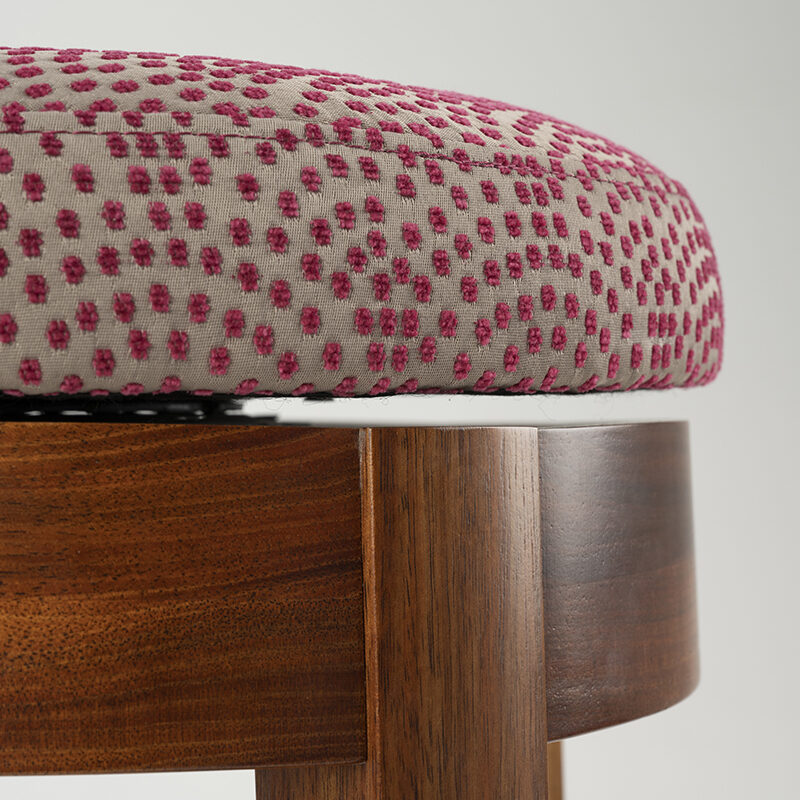 Hindmarsh bar stools Adelaide - fabric detail swivel seat