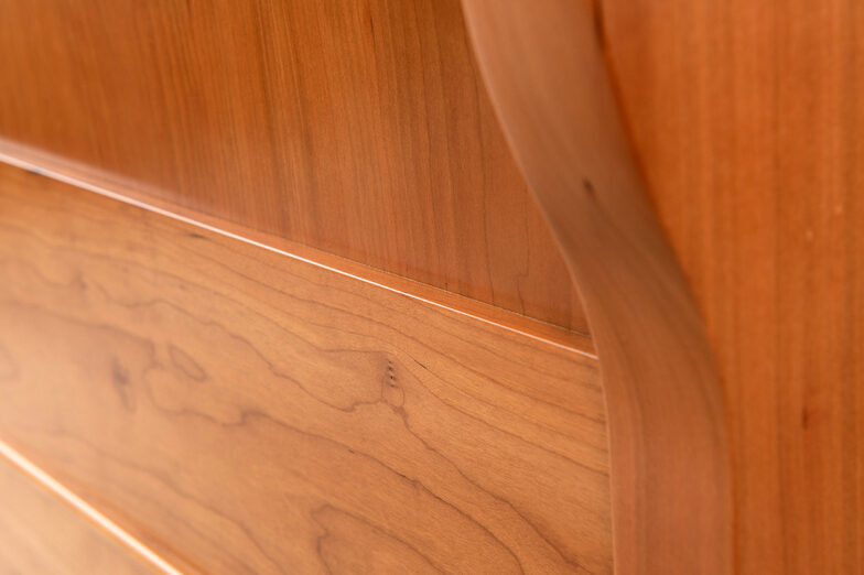 Avignon Sleigh Bed - frame detail - solid timber furniture adelaide