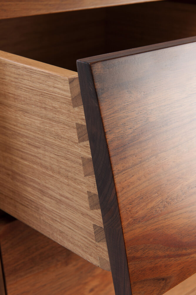 Chess Tallboy - furniture manufacturer Adelaide - detail of dovetail drawers