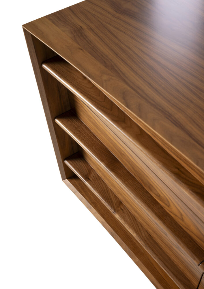 South Australian Made Dan Bedside Table Solid Timber Walnut with 9 drawers.