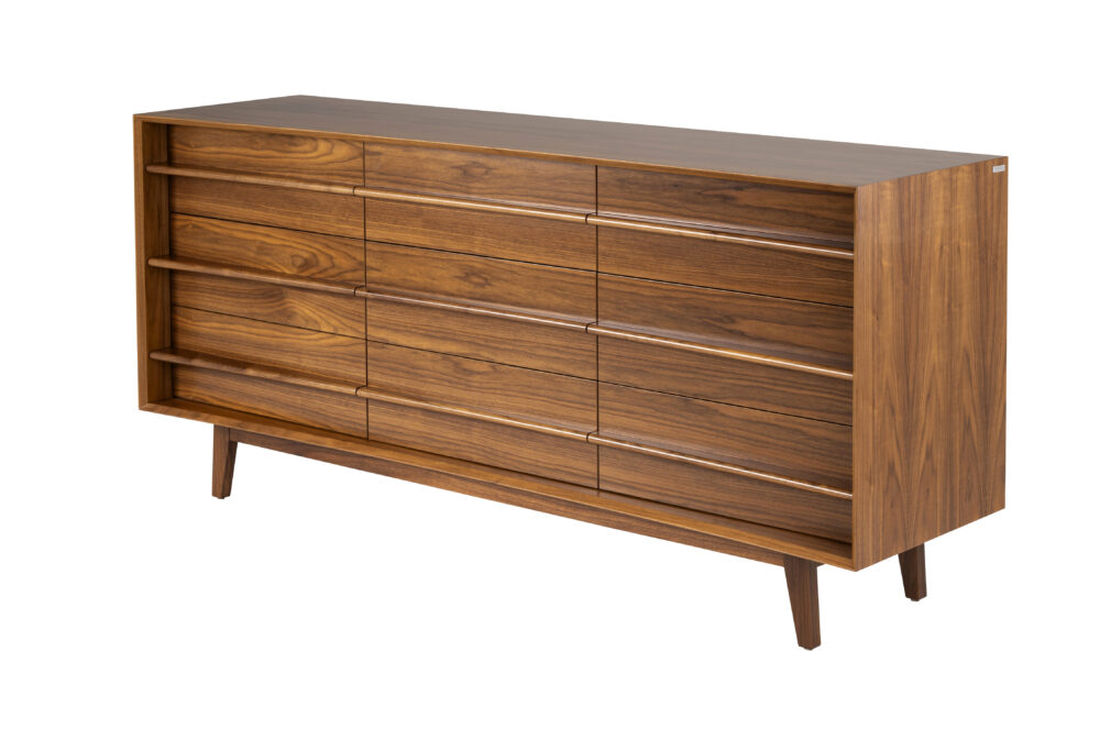 South Australian Made Dan Bedside Table Solid Timber Walnut with 9 drawers.