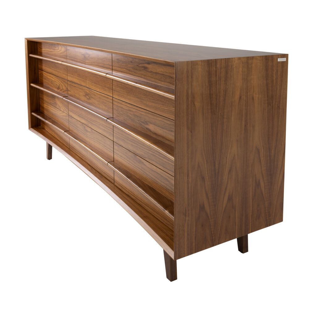 South Australian Made Dan Bedside Table Solid Timber Walnut with 9 drawers.