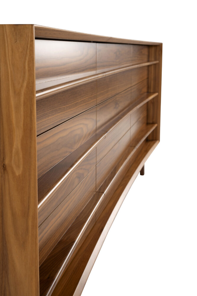 South Australian Made Dan Bedside Table Solid Timber Walnut with 9 drawers.