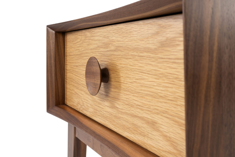 South Australian Made Dan Bedside Table Solid Timber American Oak and Walnut