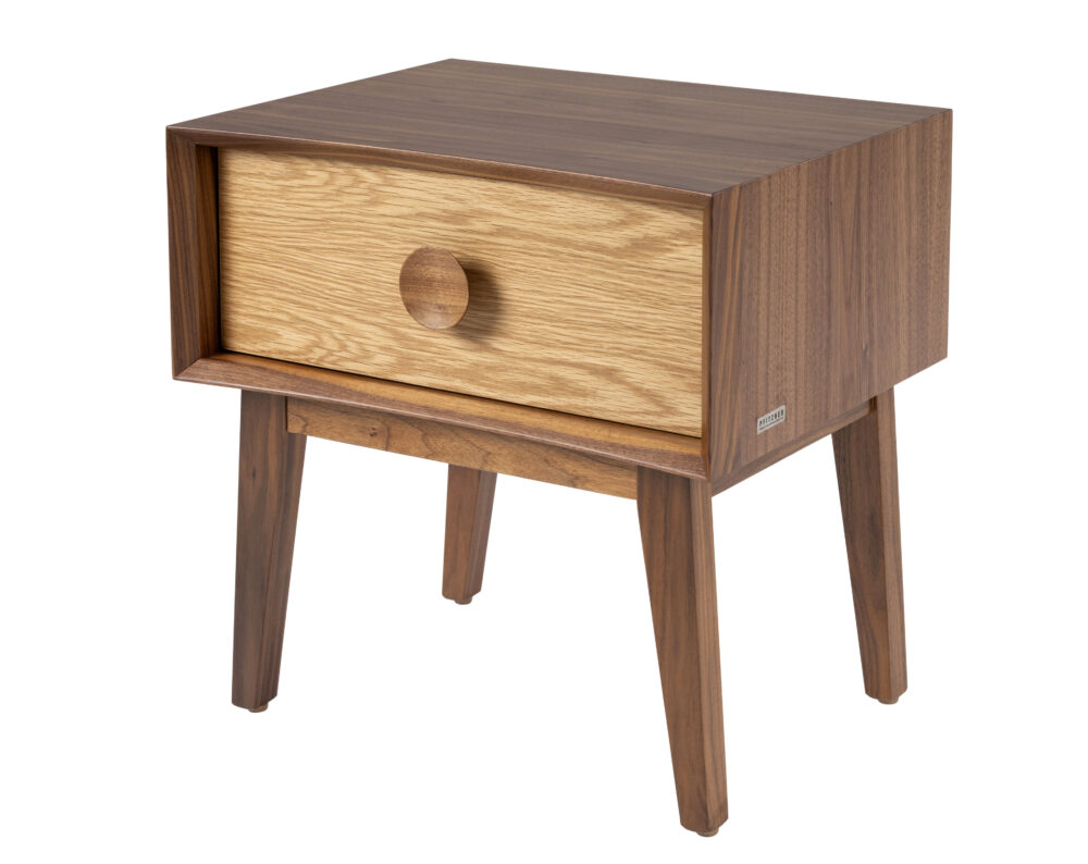 South Australian Made Dan Bedside Table Solid Timber American Oak and Walnut