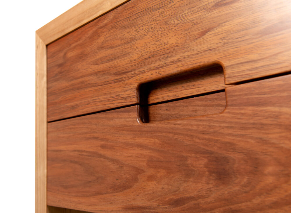 McLaren bedside tables adelaide - two-drawer detail - timber