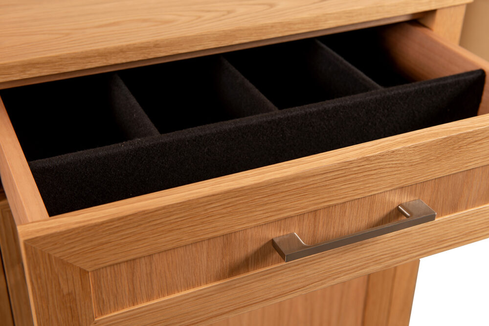 Medindie cabinet USA oak Cutlery drawer felt lined made in Adelaide