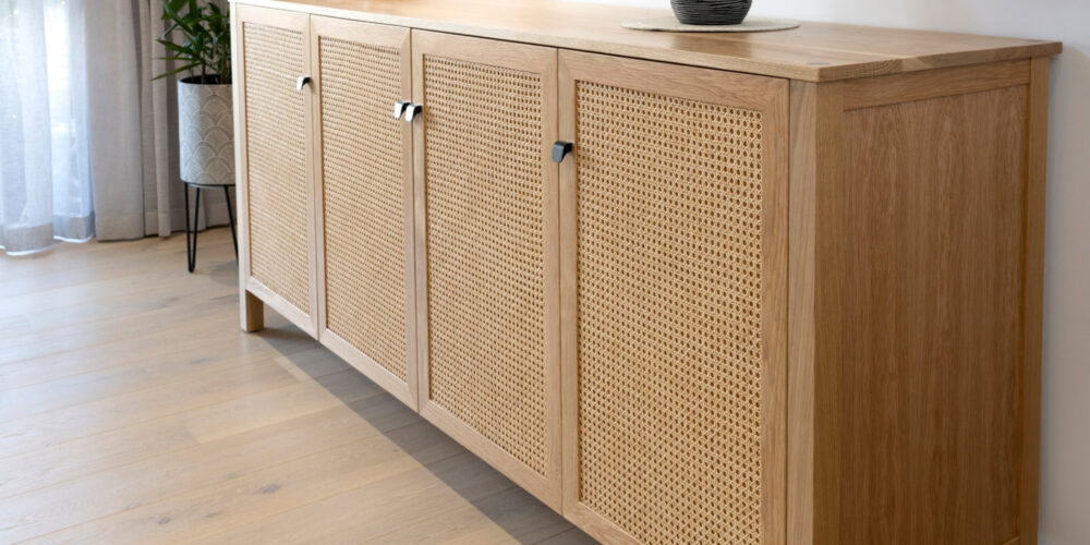 Medindie side board with Rattan doors