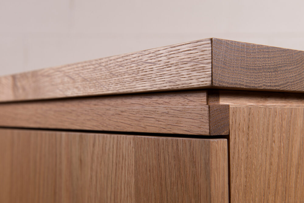 Solid timber top with rebated shadow line detail