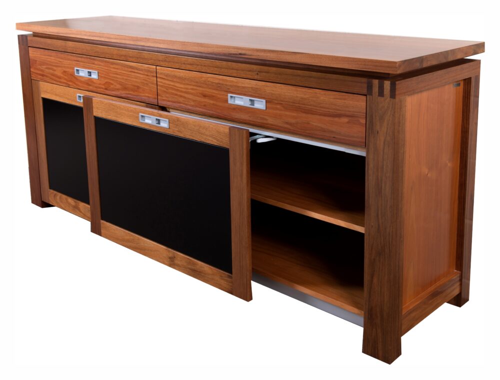 Richmond sideboard with sliding door mechanism in Blackwood made in Adelaide