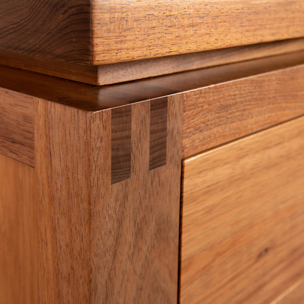 Half lapped corner timber joints are a quality handcrafted feature of the Richmond design made in Adelaide