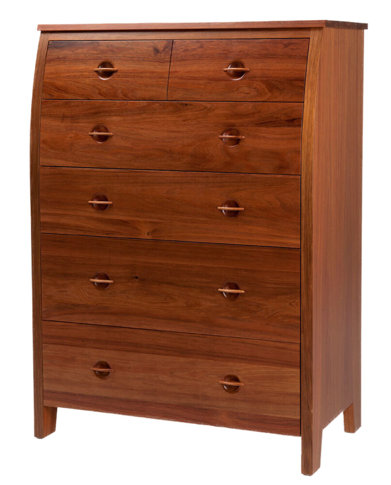 Chess Tallboy Blackwood timber 7 Drawer