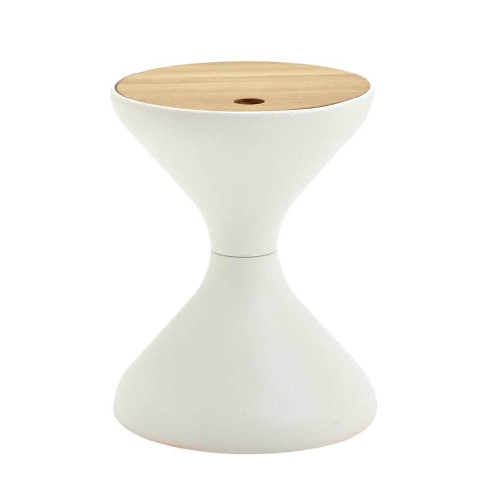 Gloster outdoor side table White, with Teak lid