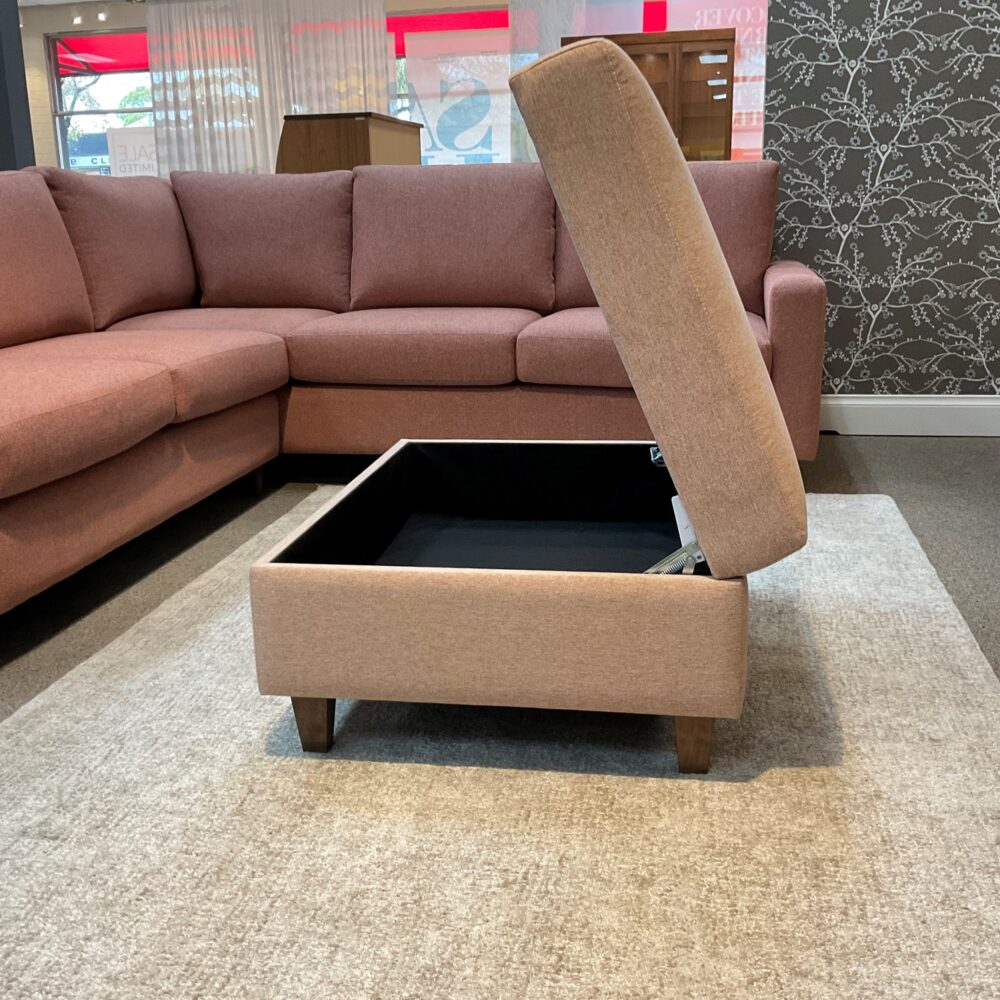 McLaren Ottoman - open lid - couches adelaide